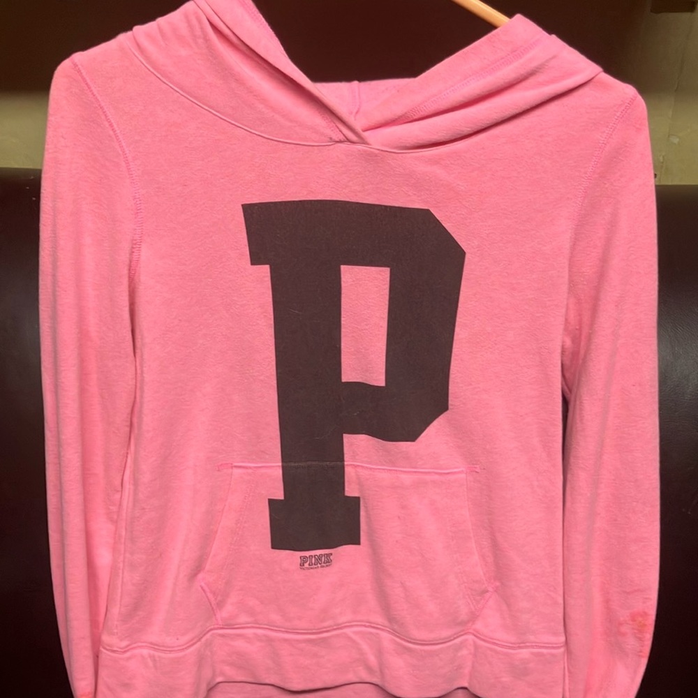 not every worn, pink, comfortable hoodie.